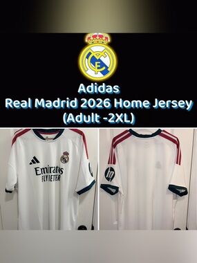 Adidas Real Madrid 2026 Home Jersey - 
(Adult -2XL) NWOT